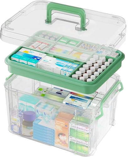 Ant Warrior Medizinbox, Arzneimittel Box, Medicine Box, Hausapotheke mit 2 compartments, medizin aufbewahrung, medikamenten organizer für arzneimittel, für zu Hause, im Freien