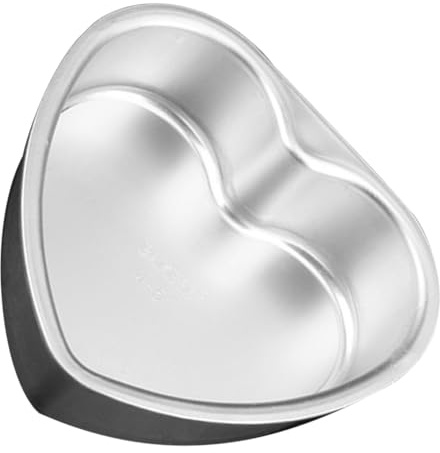 Homoyoyo Stampo per Torte Cuore in Lega di Alluminio Fondo Estraibile Argento, Facile da Trasportare per Cottura Domestica e Pasticceria Professionale
