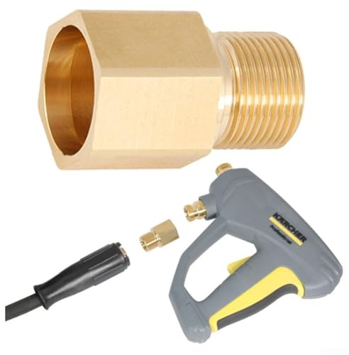 SMZhomeone Adaptador de conexión rápida de latón para lavadora de alta presión, conector de manguera de fácil instalación para piezas de máquina de limpieza Karcher, diseño compacto, resistente (B)