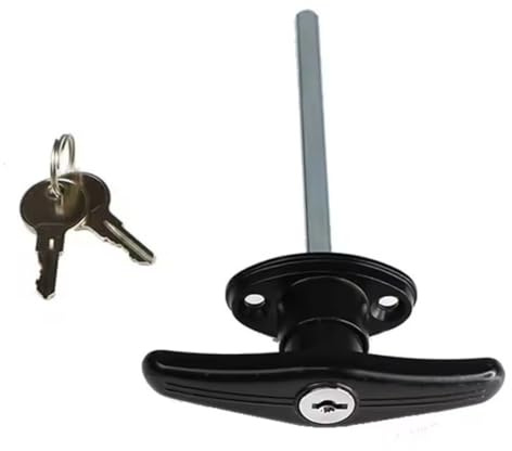 1 cerradura en T para puerta de garaje, resistente al óxido, con 2 llaves para garajes, cobertizos, caravanas, autocaravanas para puerta de armario de chasis