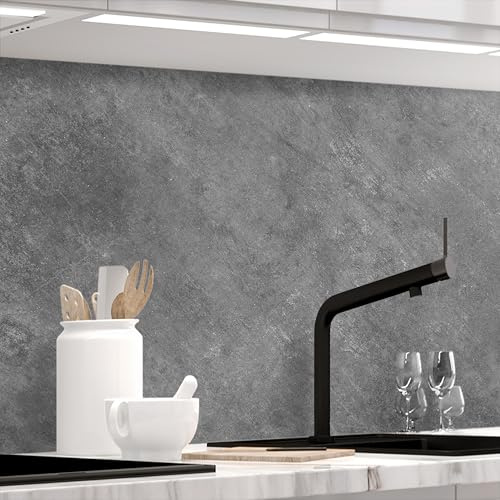 STICKERPROFIS Küchenrückwand selbstklebend 20GREY (Pro) 60 x 400cm | Spritzschutz & Fliesenspiegel · rückstandslos ablösbar · hitzebeständig, abwaschbar · ohne Bohren · 0,5mm, Matt Optik