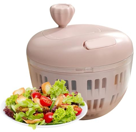 Centrifuga per insalata-5,71x5,71x4,72 pollici Lavaverdure e frutta, Base antiscivolo per la pulizia della frutta| per prodotti croccanti, preparazione efficiente, campeggio per picnic all'aperto, gad