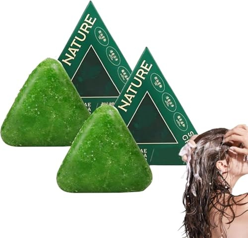 Hair Growth Soap, Korean Hair Growth Soap, The Korean Beauty Secret, Nature Triangle Shampoo Bar for Hair Uk, Hair Regrowth Strengthening For Women and Men, Gentle Cleansing (2PC)