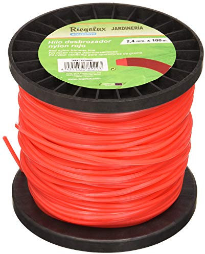 Riegolux 107666 Fil Débroussailleuse Nylon Carré - Rouge -2.4 mm x 100 m
