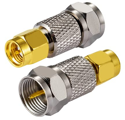 Vecys Adattatore per Connettore SMA Adattatore Dritto da SMA Maschio a F Maschio Connettore per Cavo Coassiale Antenna Radio FM DAB WIFI CATV TV Antenne Reti Modem (2 pezzi)