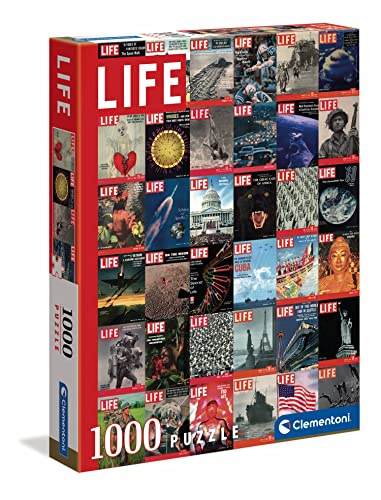 Clementoni 39636 - Puzzle Life Magazine - skydd - pussel 1 000 bitar - pussel vintage vägg, affisch - Made in Italy, pussel för vuxna