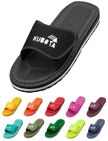 Kubota Flip Flops with Fastening, Bathing Shoes for Men and Women, Bathing Slippers for Beach, Bathing Slippers, Shoes for Shower and Sauna