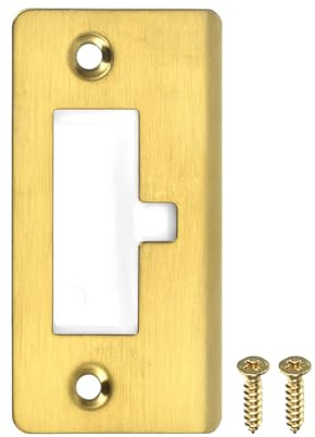 sourcing map Placa de Golpe para Puerta, 76mm x 40mm de Acero Inoxidable 201 para Cerradura de Puerta, Dorada