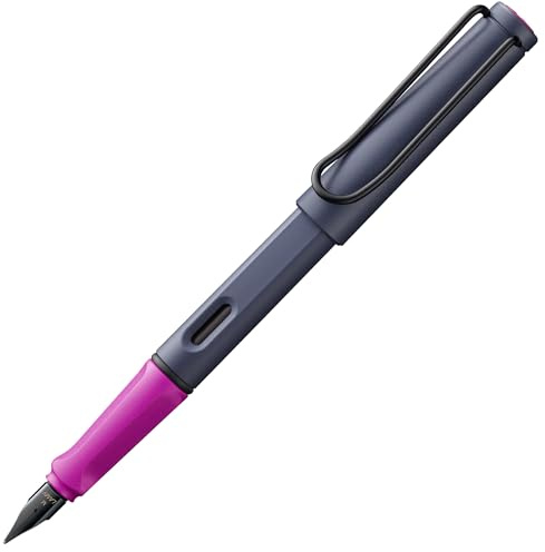Lamy safari pink cliff Füller - Füllhalter mit ergonomischem Griff & polierter Stahlfeder in Strichbreite EF – robuster ASA-Kunststoff - inkl. Tintenpatrone T 10 blau - Rechtshänder