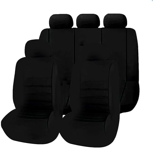 WITH001 Auto Sitzbezüge für SEAT Ibiza 5-Door/Ibiza ST 5-Door 6F 6J 6L 2021-2025, Bequem und Atmungsaktiv Stoff Seat Schonbezüge Innenraum Auto-Schonbezüge Zubehör,A Black
