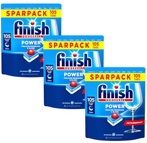 Finish Power Fresh Spülmaschinen Tabs, Sparpack, 3 x 105 Tabs