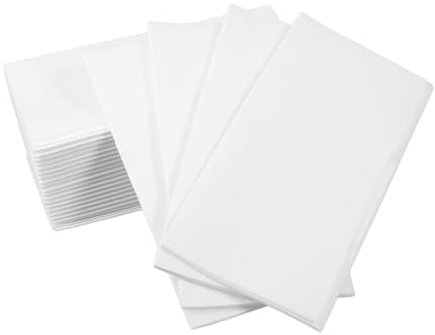 TOPBATHY 50 Pièces Serviette En Papier Serviette De Table s Décoratives Argenterie Enveloppe s En Papier Avec Couvre-couverts Blanche Pulpe De Bois