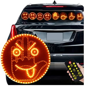 Zosppei Lumière de doigt et lumière d'expression pour voiture,Lumière de geste pour s'exprimer,Panneau LED de rage pour voiture,2 en 1