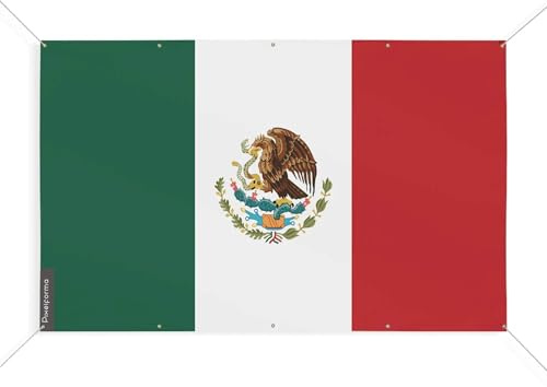 Drapeau Mexique 10 Oeillets en Plusieurs Tailles (S) 60 x 90 cm