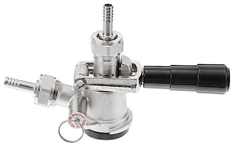 Zerodeko Stainless Steel D System Beer Keg Coupler with Pressure Relief Valve Wear Resistant Probe Ergonomic Handle for Kegerator Parts and Beer Tap Dispenser Home Brewing