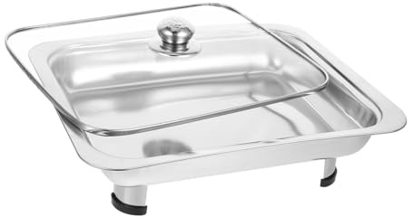 Healifty Plateau De Buffet Simple Rectangulaire Acier Inoxydable Pour Service Alimentaire Et Présentation