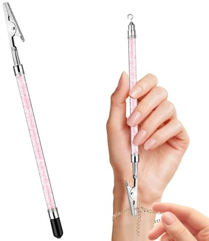 Strumento ARWIG per Braccialetti a Doppia Testa - Aiuto in Acciaio Inossidabile per Aggancio e Rimozione Facile di Chiusure e Ganci (Rosa)