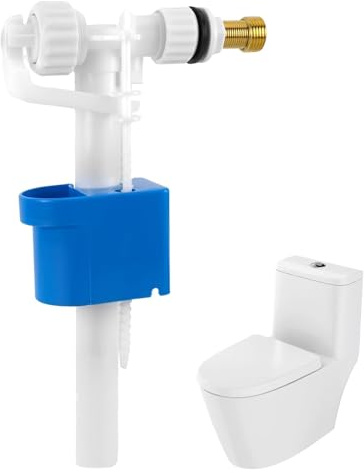 1 válvula de llenado universal, válvula flotadora para caza de agua G3/8 y G1/2, mecanismo de grifo de caza de agua ajustable, conexión de alimentación lateral, cantidad de agua ajustable.