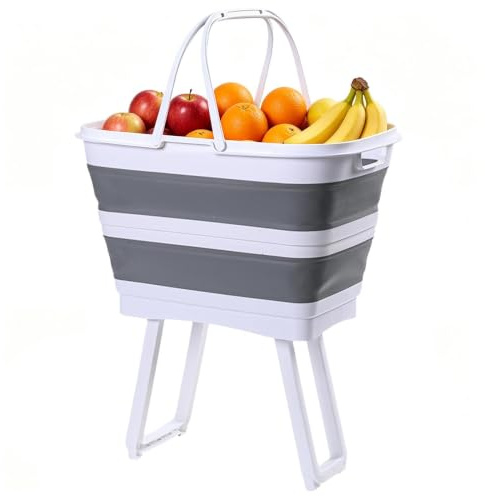 Och Rymlig Tvättkorg 26 Liter Platsbesparande Hopfällbar Förvaring | Hög Tvättkorg Och Tvättbalja För , Badrum, , Lekrum Samt För Leksaker, Snacks, Mat, Frukt, Grönsaker, Tyg Och Handdukar