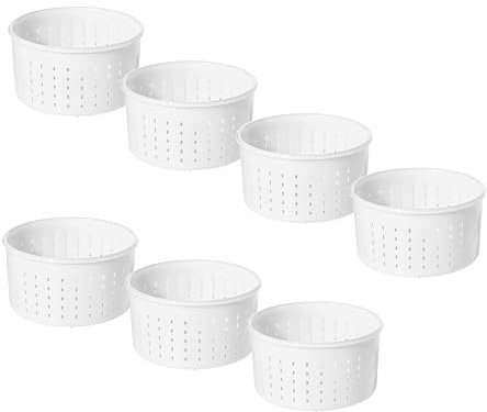 7 x Moldes de Plástico para Queso 0,9 kg – 13x7 cm – Para Quesos Frescos, Caciotta, Ricotta, Caprino