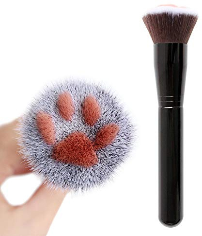 AKOAK 1 Pack Unique and Cute Cat's Paw Makeup Brush, Multifunctional Soft Fiber Loose Powder Brush and Blush Brush, Used for Facial Powder, Blush, Shadow and Contour Makeup (Black)