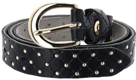 b.belt Lilou Gold Leder-Nietengürtel W95 Black