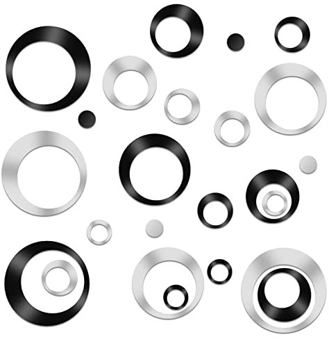 24 Pièces Stickers Miroir a Coller Acrylique Rond Stickers Muraux Amovible Autocollant Miroir Adhésif Mural Autocollant Stickers Muraux pour Salon Chambre Décor À La Maison Stickers Salle de Bain