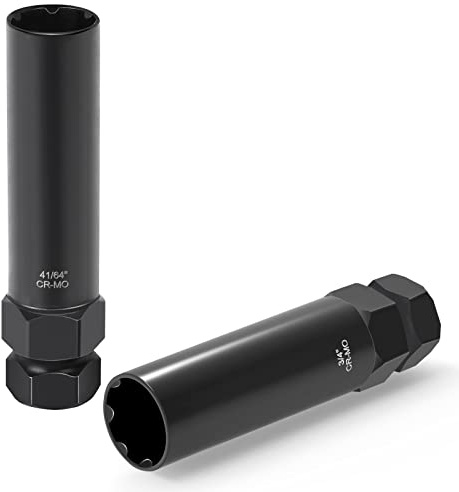 GIREORAN Radmuttern mit 6 Verzahnungen und 7 Verzahnungen, Spline Lug Nut Socket, SAE/metrisches Radschloss-Entfernungswerkzeug-Set für einfache Installation und Entfernung von Radmuttern auf