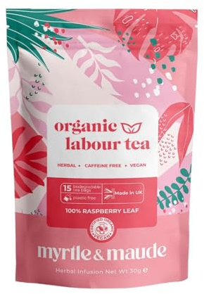 Myrtle & Maude - Labour Preparation Tea (3 Packs)- 100% Organic Raspberry Leaf Herbal Tea - 45 Tea Bags - Caffeine Free - Certified Vegan