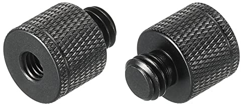sourcing map 2 Pack Mikrofonständer Adapter M6 Buchse auf 3/8 Stecker Kamera Schraube Schwarz