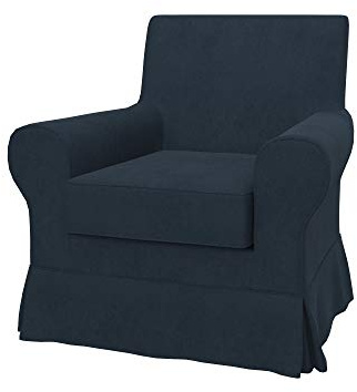 Soferia Sesselschoner Kompatibel Mit JENNYLUND Sessel Sesselbezug Sesselüberzug Sesselhusse Cover Einfache Reinigung Allergiefrei Wasserabweisend Majestic Velvet Navy Blau