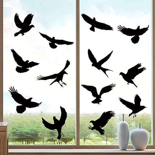 36 Stücke Vogelschutz Fenster Aufkleber, Anti-Kollision Fenster Aufkleber Vogelaufkleber Alarm Vogel für Fensterscheiben Fensterbilder zum Schutz vor Vogelschlag, 9 Blätter 8-25CM