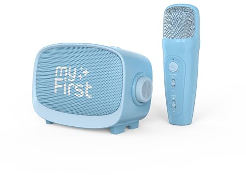 myFirst Voice 2 Karaoké Portable pour Enfants avec Microphone sans Fil et Haut-Parleur Bluetooth, Effets vocaux Amusants et éco, karaoké pour garçons et Filles (Bleu)