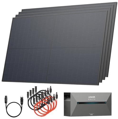 Solarway® All In One Balkonkraftwerk mit Speicher 1780W komplett Steckdose - 1,6 kWh Anker SOLIX 2 PRO Speicher - Solaranlage Komplettset - 445W bifaziale Solarmodule & Anker Speicher & Zubehör