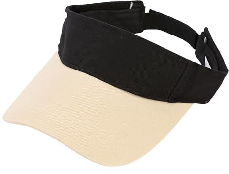 SRZYMJ Bandana Cap mit Schleifenbindung Damen - Sonnencap- Kopftuch mit Schirm - Visor One Size - Sommercap aus Baumwolle - Mütze Frühjahr/Sommer Beige