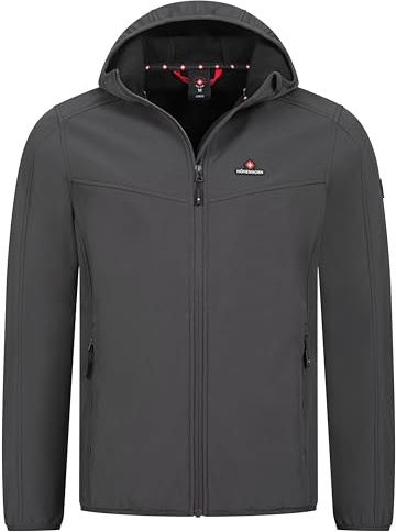 Höhenhorn Alpberg lätt softshell jacka för män, utomhus, fritidsjacka, övergångsjacka, GRÅ, L