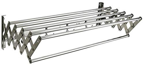 HIARAN Ausziehbarer Wandtrockner, zusammenklappbar, für Kleidung, Haushalt, einfache Lagerung, 50–100 cm, 6 Stangen, Handtuchstange, Haken, Wäscheständer, Wäscheleine, Badezimmer, Trockner, Balkon,