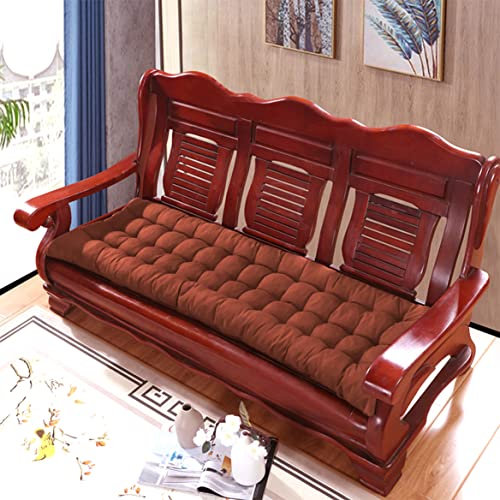 Dicke Baumwolle Warm Bankkissen für 2/3-Sitzer Gartenbank 170 x 55 cm Braun