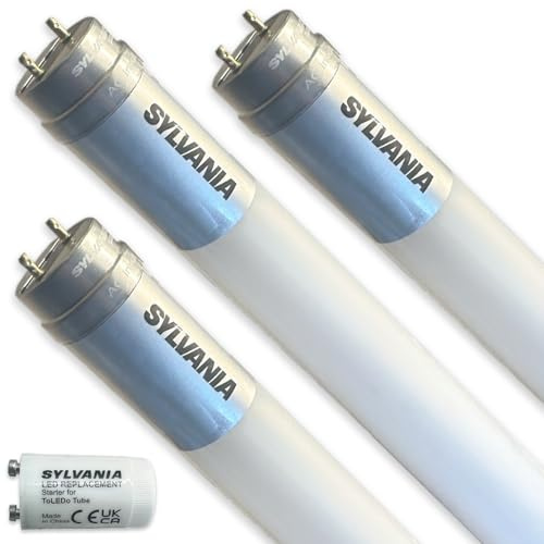 SYLVANIA LED T8 Röhre 97cm | 4000K Neutralweiß | Neonröhre Ersatz | 1800 Lumen | 12 Watt | Leuchtmittel mit Starter | 3er Pack