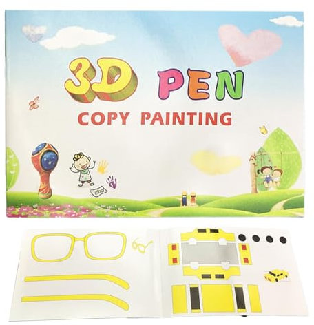 3D -Druckstift Zeichnungsbuch, Zeichenbuch für 3D -Stift | Papiergraffiti -Vorlage 3D -Stift,Zeichnen von Schablonen für Mädchen, wiederverwendbare 40 Muster Papiervorlage mit 2 klaren Tellern
