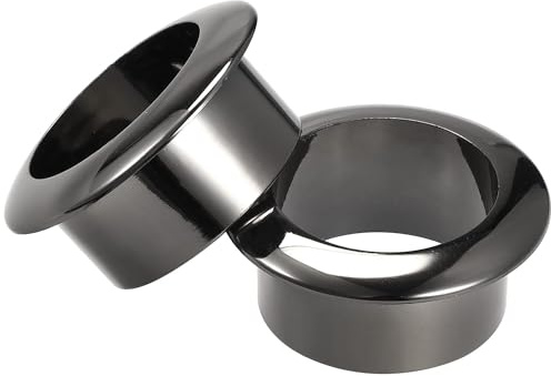 TA-VIGOR 2Pcs 30mm Desk Grommets Cable Hole Covers Cord Organisers | Black Plastic Round Desk Grommet, Protects PC Computer Cables, for Desk Cable Management and Cord Organisation