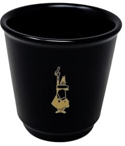 Bialetti Gobelet à café noir mat monogramme en céramique, capacité 90 ml