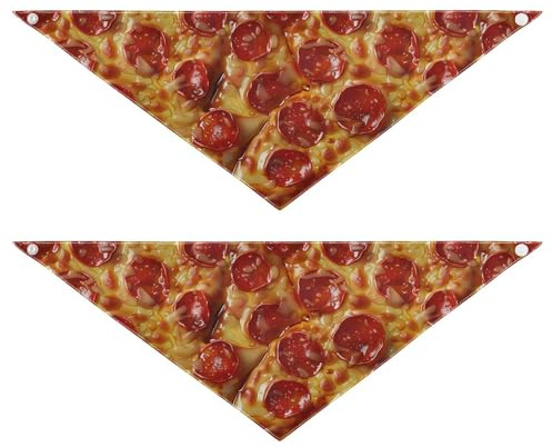 Pizza Pie Realistisches Hundehalstuch, Druckknopf, Haustierschal für Jungen und Mädchen, niedliches Haustier-Urlaubsset für Hunde und Katzen