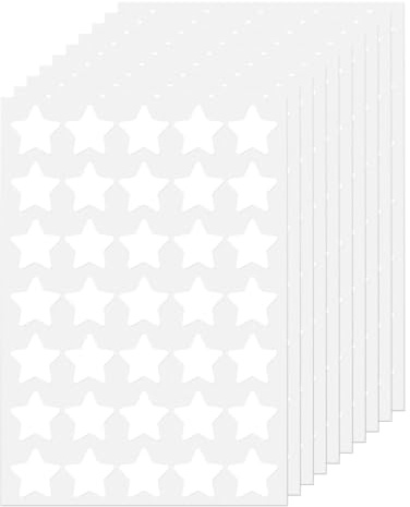 FINDAT Étoiles autocollantes blanches 25 mm gommettes récompense 700 pièces | Étiquettes, vinyle, imperméable, inscriptible. Pour enfants, cadeaux, scrapbooking, décoration & école