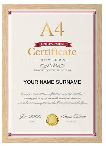 Giftgarden Cornice A4,Cornice di Colore Legno Naturale in PVC,Cornice da Parete,Decorazione per Casa,1 Pezzo