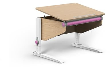 Moll Winner CP Classic Eiche | Kinderschreibtisch höhenverstellbar | mitwachsend & ergonomisch mit neigbarer Tischplatte & gerundeten Ecken | Schreibtisch ideal für Schulkinder | Made in Germany