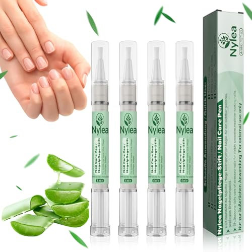 4er Set Nail Care Pen – Stift zur Nagelpflege zur Täglichen Kosmetischen Anwendung – mit Teebaumöl, Aloe Vera & Vitamin E – für Hände & Füße