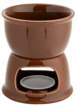 MYOLIO Stufa for Formaggio Portatile e Ultra-Flessibile Facile da Pulire Sicurezza Durevole Hot Pot in Ceramica for Fonduta di Gelato al Cioccolato(Marrone)