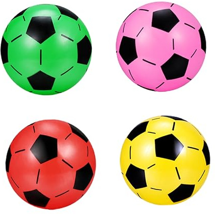 Beaupretty Pelota Goma Espuma Futbol para Niños, 4 Balones de Fútbol de Plástico, Resistente a Roturas, sin Deformarse, para Piscina y Jardín, Juego Creativo Color Aleatorio