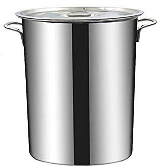 Genérico Olla de Acero Inoxidable de 60 l con Tapa, Resistente, asa Reforzada con Remaches, Olla Grande y Honda para sopas, guisos y más, Color Plateado (40 x 50 cm)